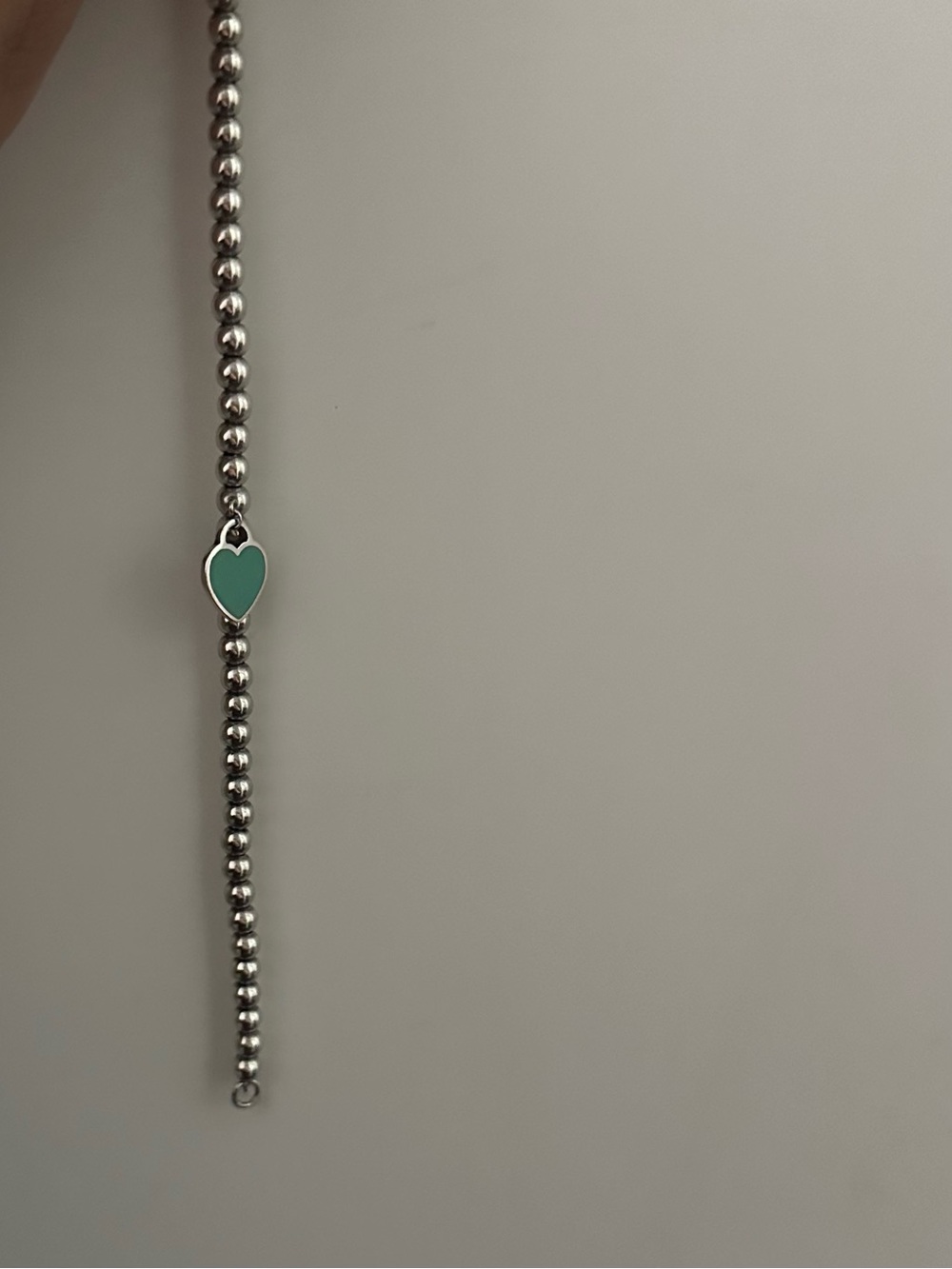Tiffany & Co. Beaded Bracelet with Teal Heart Charm